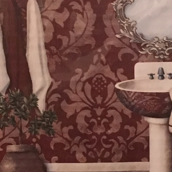 Wall Decor Burgundy Bathroom Sink Canvas Poshmark